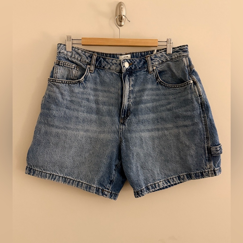Cotton On Carpenter Denim Shorts Size 32 Blue Utility Streetwear - Picture 2 of 10